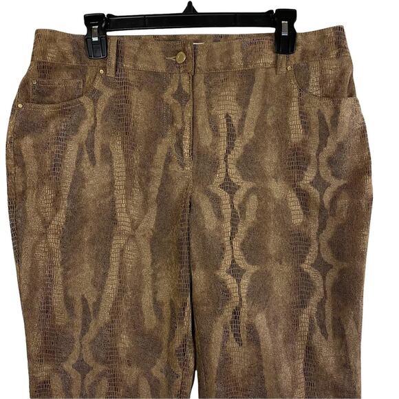 Chico's So Slimming Python Print Straight Leg Pants Size 12 - Picture 2 of 6